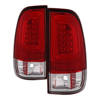 SPYDER Spyder 08-16 Ford Super Duty F-250 V3 Light Bar LED Tail Lights - Red Clear (ALT-YD-FS07V3-LBLED-RC)
