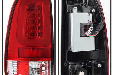 SPYDER Spyder 08-16 Ford Super Duty F-250 V3 Light Bar LED Tail Lights - Red Clear (ALT-YD-FS07V3-LBLED-RC)