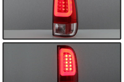 SPYDER Spyder 08-16 Ford Super Duty F-250 V3 Light Bar LED Tail Lights - Red Clear (ALT-YD-FS07V3-LBLED-RC)