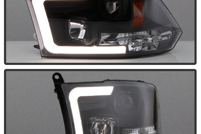 SPYDER Spyder 09-16 Dodge Ram 1500 Version 2 Headlights Light Bar DRL Black PRO-YD-DR09V2-LBDRL-BK - Lights