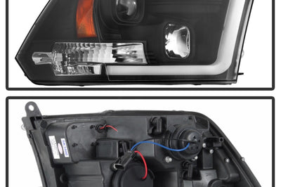 SPYDER Spyder 09-16 Dodge Ram 1500 Version 2 Headlights Light Bar DRL Black PRO-YD-DR09V2-LBDRL-BK - Lights