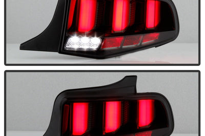 SPYDER Spyder 10-12 Ford Mustang Light Bar Seq Turn Signal LED Tail Lights - Smoke ALT-YD-FM10-LED-SM