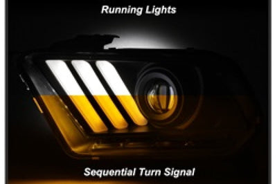 SPYDER Spyder 10-13 Ford Mustang - Halogen - Projector Headlights - LED Signals -Black (PRO-YD-FM2010V2-BK) - Lights