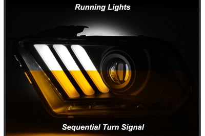 SPYDER Spyder 10-13 Ford Mustang - Halogen - Projector Headlights - LED Signals -Black (PRO-YD-FM2010V2-BK) - Lights