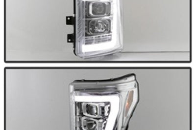 SPYDER Spyder 11-16 Ford F-250/F-350 V2 Projector Headlights - Light Bar DRL - Chrome PRO-YD-FS11V2-LB-C - Lights