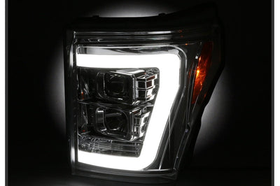 SPYDER Spyder 11-16 Ford F-250/F-350 V2 Projector Headlights - Light Bar DRL - Chrome PRO-YD-FS11V2-LB-C - Lights