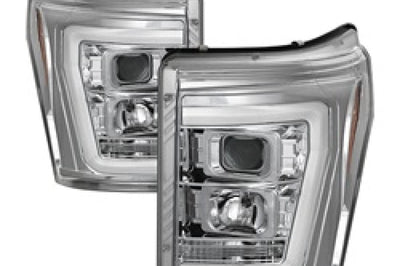 SPYDER Spyder 11-16 Ford F-250/F-350 V2 Projector Headlights - Light Bar DRL - Chrome PRO-YD-FS11V2-LB-C - Lights