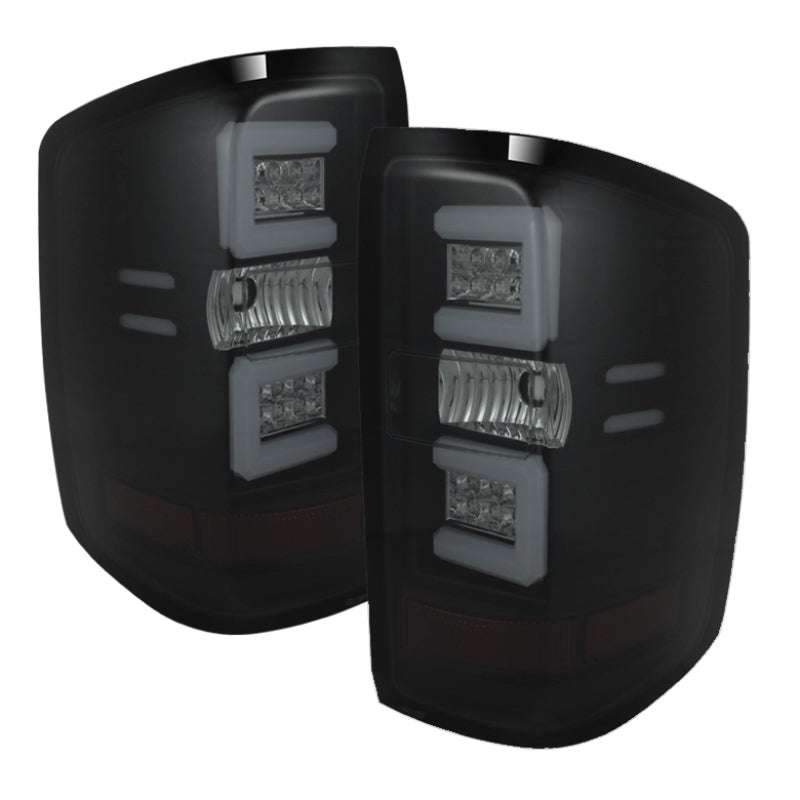 SPYDER Spyder 14-18 Chevy 1500 / 15-19 GMC 3500 Dually / Bar LED Tail Lights Blk Smke ALT-YD-CS14-LBLED-BSM