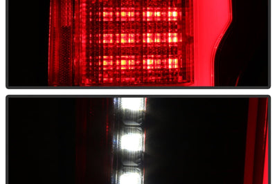 SPYDER Spyder 15-18 Ford F-150 LED Tail Lights (w/Blind Spot) - Red Clear (ALT-YD-FF15015BS-LBLED-RC)