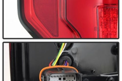 SPYDER Spyder 15-18 Ford F-150 LED Tail Lights (w/Blind Spot) - Red Clear (ALT-YD-FF15015BS-LBLED-RC)