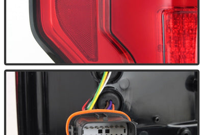 SPYDER Spyder 15-18 Ford F-150 LED Tail Lights (w/Blind Spot) - Red Clear (ALT-YD-FF15015BS-LBLED-RC)
