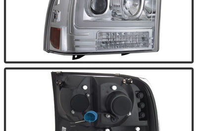 SPYDER Spyder 99-04 Ford F-250 Super Duty Light Bar Projector Headlights - Chrome (PRO-YD-FF25099V2-LB-C) - Lights
