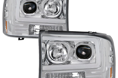 SPYDER Spyder 99-04 Ford F-250 Super Duty Light Bar Projector Headlights - Chrome (PRO-YD-FF25099V2-LB-C) - Lights