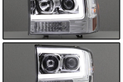 SPYDER Spyder 99-04 Ford F-250 Super Duty Light Bar Projector Headlights - Chrome (PRO-YD-FF25099V2-LB-C) - Lights