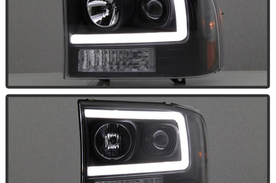 SPYDER Spyder 99-04 Ford F250 Super Duty Projector Headlights - Light Bar - Black PRO-YD-FF25099V2-LB-BK - Lights