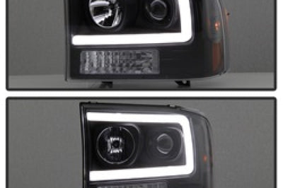 SPYDER Spyder 99-04 Ford F250 Super Duty Projector Headlights - Light Bar - Black PRO-YD-FF25099V2-LB-BK - Lights