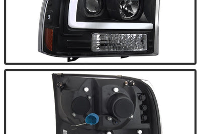 SPYDER Spyder 99-04 Ford F250 Super Duty Projector Headlights - Light Bar - Black PRO-YD-FF25099V2-LB-BK - Lights