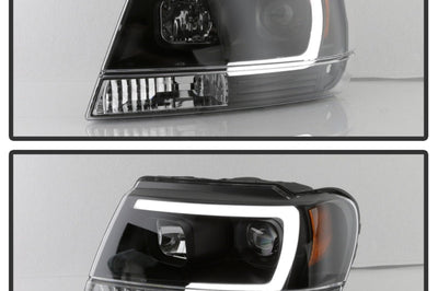 SPYDER Spyder 99-04 Jeep Grand Cherokee Projector Headlights - Light Bar DRL LED - Black - Lights