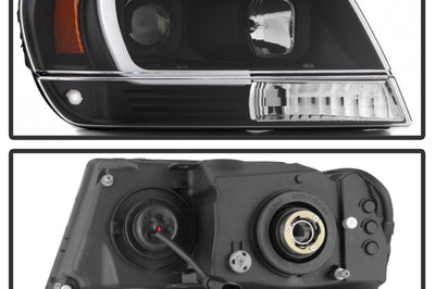 SPYDER Spyder 99-04 Jeep Grand Cherokee Projector Headlights - Light Bar DRL LED - Black - Lights