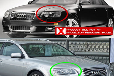 SPYDER Spyder Audi A6 05-07 Projector Headlights Halogen Model Only - DRL Black PRO-YD-ADA605-DRL-BK - Lights