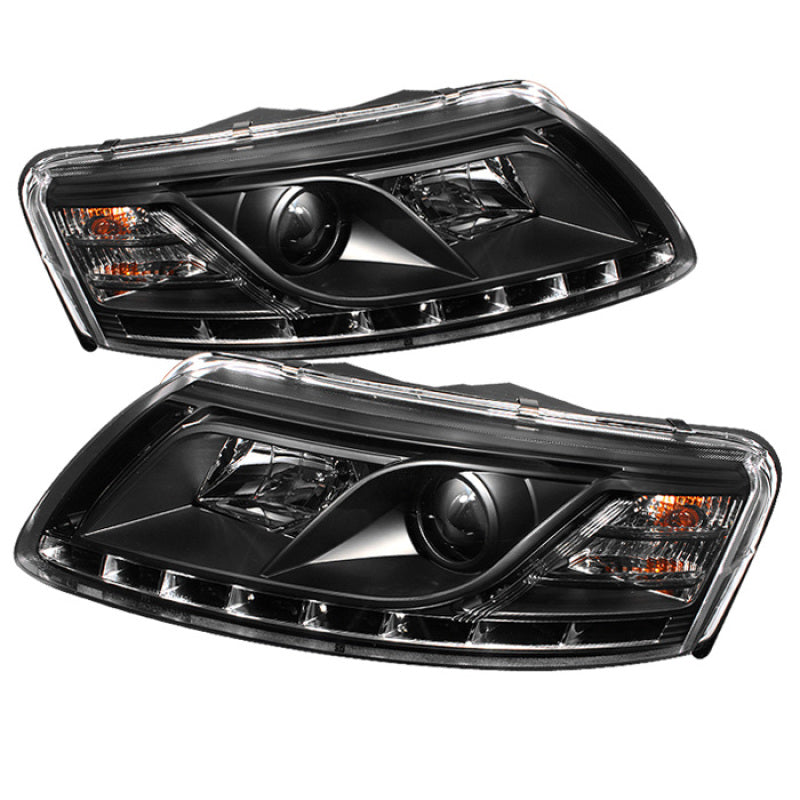 SPYDER Spyder Audi A6 05-07 Projector Headlights Halogen Model Only - DRL Black PRO-YD-ADA605-DRL-BK - Lights