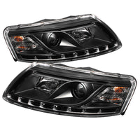 SPYDER Spyder Audi A6 05-07 Projector Headlights Halogen Model Only - DRL Black PRO-YD-ADA605-DRL-BK - Lights