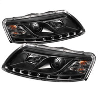 SPYDER Spyder Audi A6 05-07 Projector Headlights Halogen Model Only - DRL Black PRO-YD-ADA605-DRL-BK - Lights