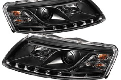 SPYDER Spyder Audi A6 05-07 Projector Headlights Halogen Model Only - DRL Black PRO-YD-ADA605-DRL-BK - Lights