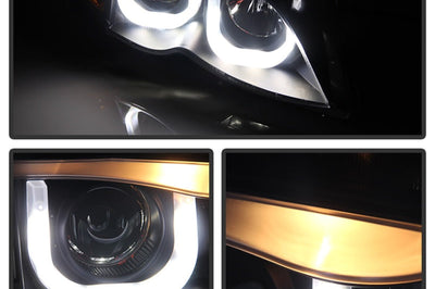 SPYDER Spyder BMW E46 3-Series 02-05 4DR Projector Headlights 1PC 3D Halo Blk PRO-YD-BMWE4602-4D-3DDRL-BK - Lights
