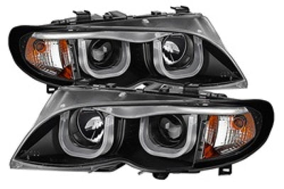 SPYDER Spyder BMW E46 3-Series 02-05 4DR Projector Headlights 1PC 3D Halo Blk PRO-YD-BMWE4602-4D-3DDRL-BK - Lights