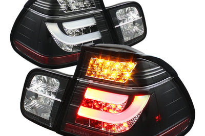 SPYDER Spyder BMW E46 3-Series 99-01 4Dr Light Bar Style LED Tail Lights Black ALT-YD-BE4699-4D-LBLED-BK