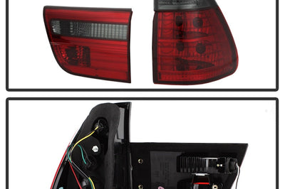 SPYDER Spyder BMW E53 X5 00-06 4PCS Euro Style Tail Lights- Red Smoke ALT-YD-BE5300-RS - Lights