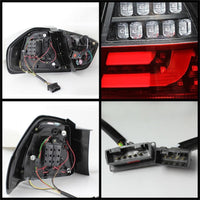 SPYDER Spyder BMW E90 3-Series 06-08 4Dr LED Indicator Tail Lights Blk ALT-YD-BE9006-LBLED-G2-BK