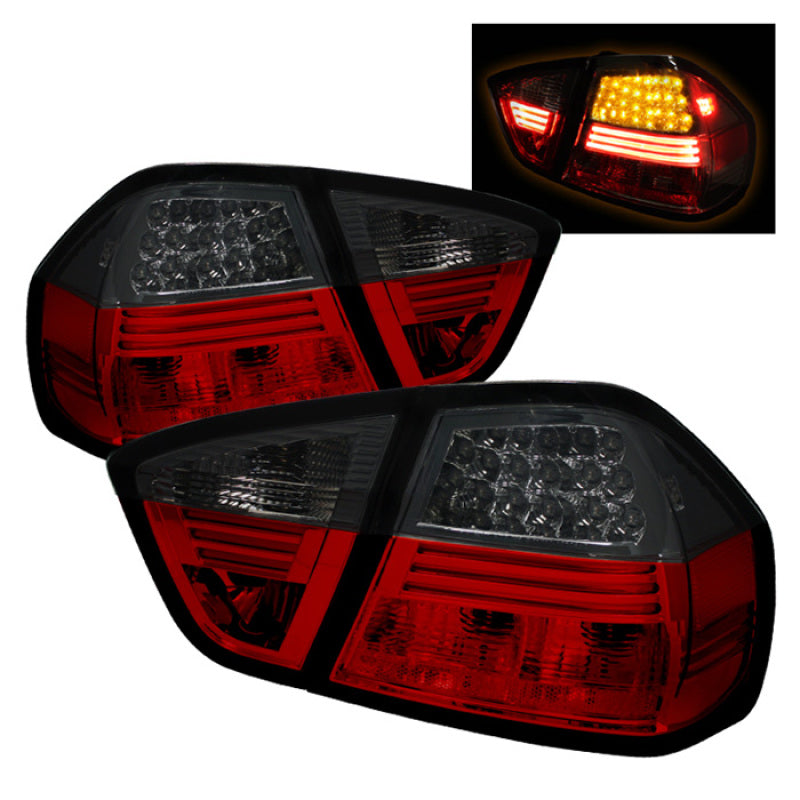 SPYDER Spyder BMW E90 3-Series 06-08 4Dr LED Tail Lights Red Smoke ALT-YD-BE9006-LED-RS