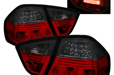 SPYDER Spyder BMW E90 3-Series 06-08 4Dr LED Tail Lights Red Smoke ALT-YD-BE9006-LED-RS