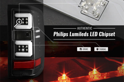 SPYDER Spyder Chevy 1500 14-16 Light Bar LED Tail Lights All Blk ALT-YD-CS14-LBLED-BKV2