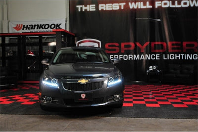 SPYDER Spyder Chevy Cruze 11-14 Projector Headlights LED Halo -DRL Blk High H1 Low H7 PRO-YD-CCRZ11-DRL-BK - Lights