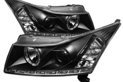SPYDER Spyder Chevy Cruze 11-14 Projector Headlights LED Halo -DRL Blk High H1 Low H7 PRO-YD-CCRZ11-DRL-BK - Lights