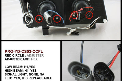 SPYDER Spyder Chevy Silverado 1500 03-06 Projector HeadlightsCCFLHalo LED Blk High H1 PRO-YD-CS03-CCFL-BK - Lights