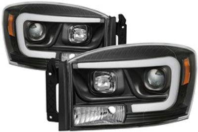 SPYDER Spyder Dodge Ram 1500 06-08 V2 Projector Headlights - Light Bar DRL - Black (PRO-YD-DR06V2-LB-BK) - Lights