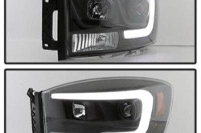 SPYDER Spyder Dodge Ram 1500 06-08 V2 Projector Headlights - Light Bar DRL - Black (PRO-YD-DR06V2-LB-BK) - Lights