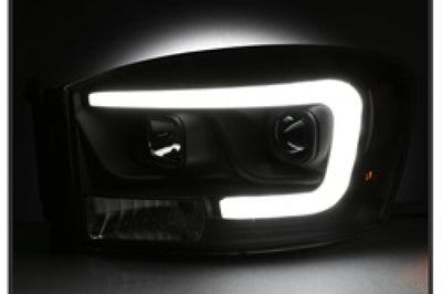 SPYDER Spyder Dodge Ram 1500 06-08 V2 Projector Headlights - Light Bar DRL - Black (PRO-YD-DR06V2-LB-BK) - Lights