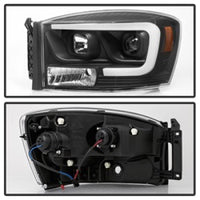 SPYDER Spyder Dodge Ram 1500 06-08 V2 Projector Headlights - Light Bar DRL - Black (PRO-YD-DR06V2-LB-BK) - Lights