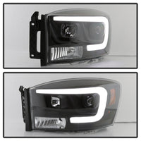 SPYDER Spyder Dodge Ram 1500 06-08 V2 Projector Headlights - Light Bar DRL - Black (PRO-YD-DR06V2-LB-BK) - Lights