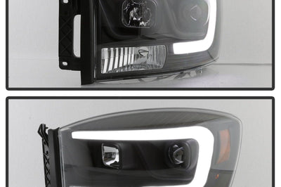 SPYDER Spyder Dodge Ram 1500 06-08 V2 Projector Headlights - Light Bar DRL - Black (PRO-YD-DR06V2-LB-BK) - Lights