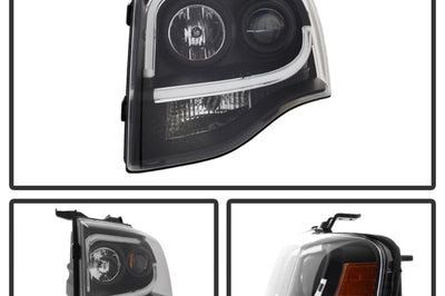 SPYDER Spyder Ford Expedition 07-13 Projector Headlights Light Tube DRL Blk PRO-YD-FE07-LTDRL-BK - Lights
