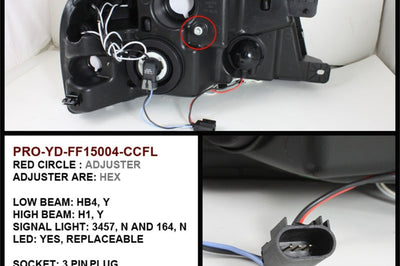 SPYDER Spyder Ford F150 04-08 Projector Headlights Version 2 CCFL Halo LED Blk PRO-YD-FF15004-CCFL-G2-BK - Lights