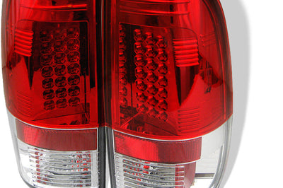 SPYDER Spyder Ford F150 side 97-03/F250/350 Duty 99-07 LED Tail Lights Red Clear ALT-YD-FF15097-LED-RC