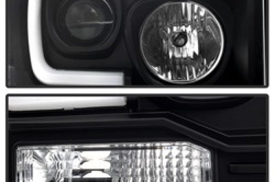 SPYDER Spyder Ford F250/350/450 05-07 Projector Headlights - Light Bar DRL LED - Black PRO-YD-FS05V2-LB-BK - Lights