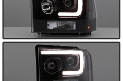 SPYDER Spyder Ford F250/350/450 05-07 Projector Headlights - Light Bar DRL LED - Black PRO-YD-FS05V2-LB-BK - Lights